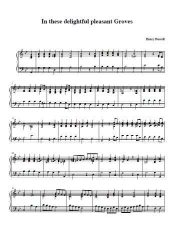 Téléchargez l'arrangement pour piano de la partition de In these delightful pleasant Groves en PDF